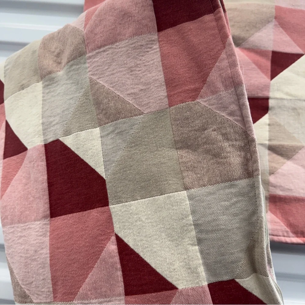 IKEA SVARTHO Pillow Covers 20x20 Geometric Mauve Pink Burgundy Cotton patchwork